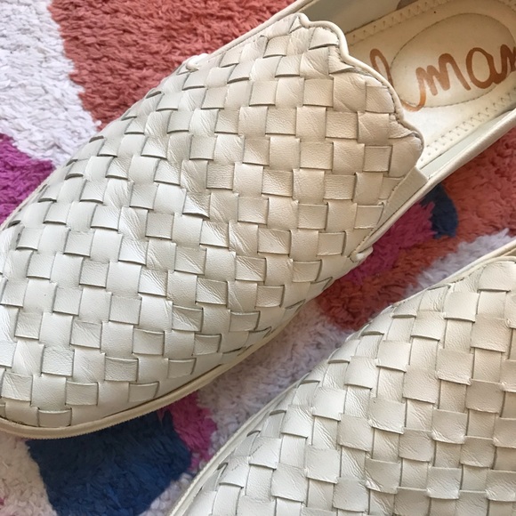 Sam Edelman Eda White Woven Leather Platform Slip Ons, size 10 - Picture 4 of 11